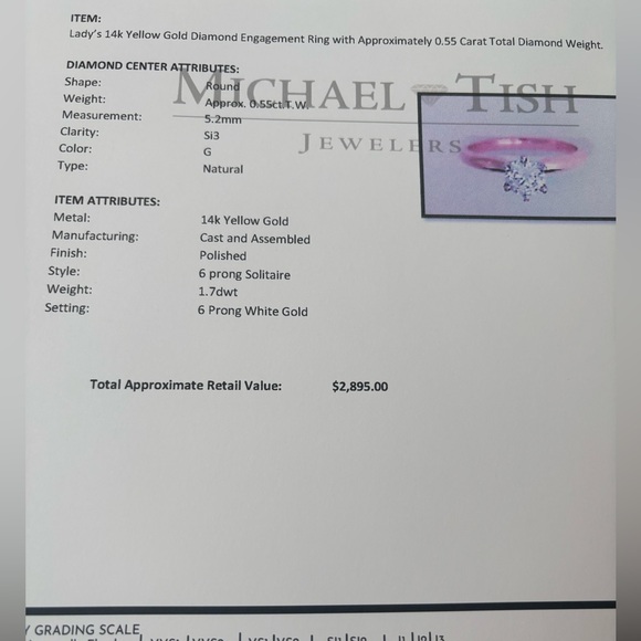 14k Yellow Gold Solitaire Diamond Ring - Picture 10 of 10